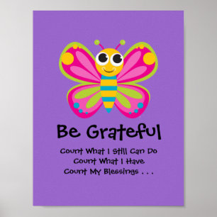 Cute Butterfly Gratitude Poster