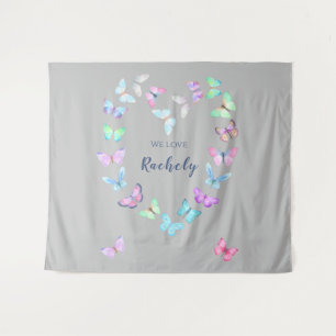 Cute Butterfly Heart Tapestry