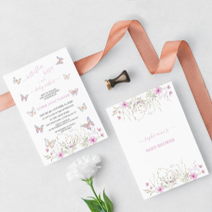 Cute Butterfly Kisses and Baby Wishes Baby Shower Invitation