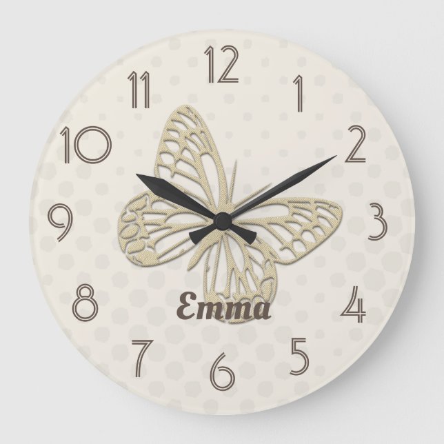 Cute Butterfly Large Clock (Front)