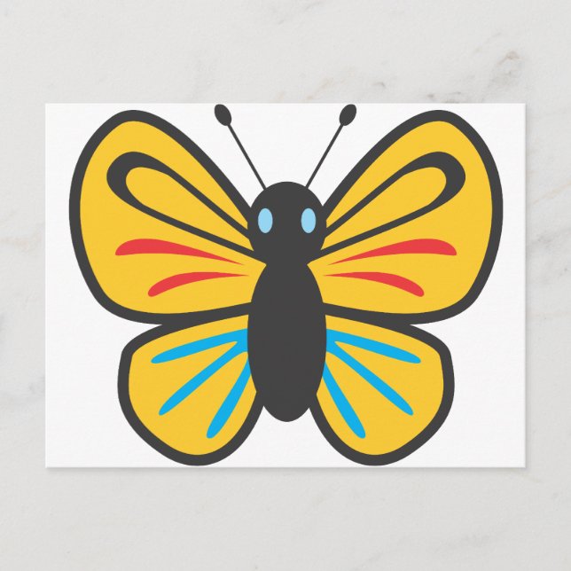 Cute Butterfly Monarch Cartoon Postcard (Front)