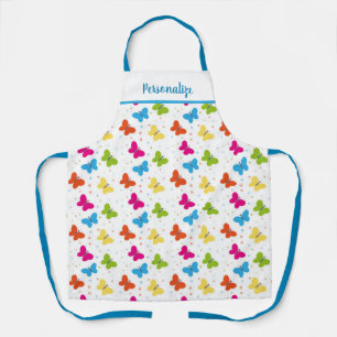 Cute Butterfly Multi-Colour Pattern Personalised  Apron