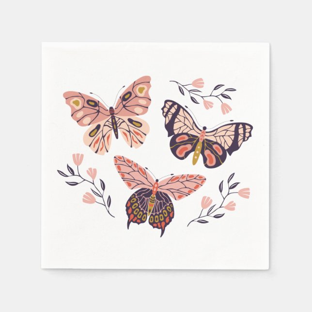 Cute Butterfly Napkins (Front)