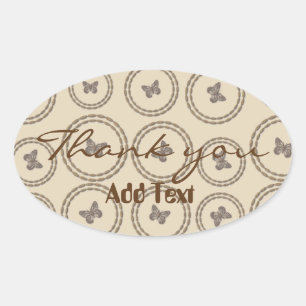 Cute Butterfly Oval Sticker