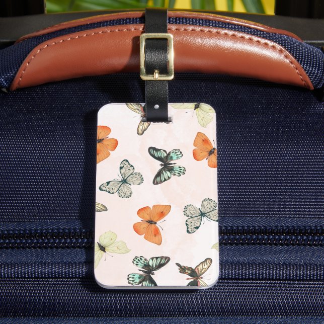 Cute Butterfly Pattern Luggage Tag (Front Insitu 2)