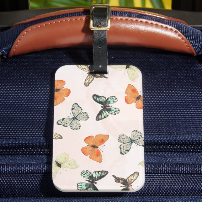 Cute Butterfly Pattern Luggage Tag (Front Insitu 2)