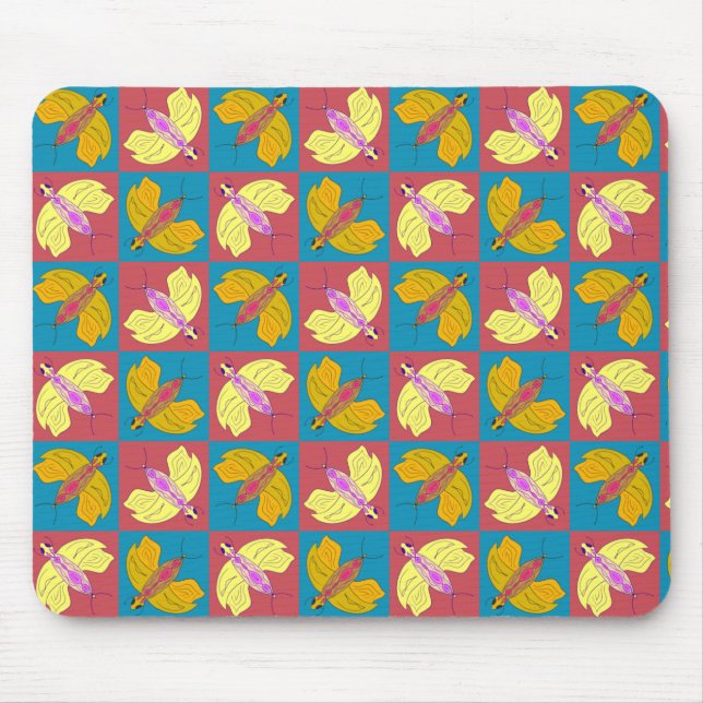 Cute butterfly pattern mouse mat (Front)