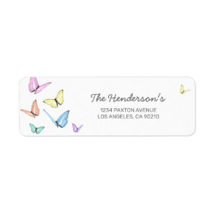 Cute Butterfly Return Address Label