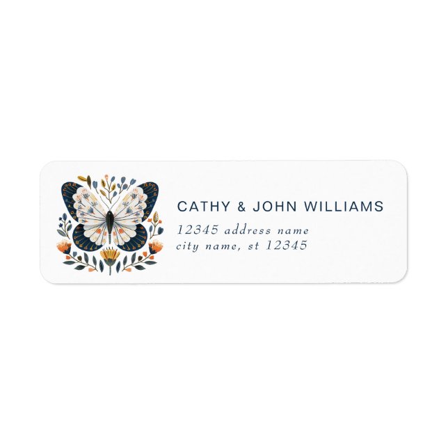 Cute Butterfly Return Address Labels (Front)