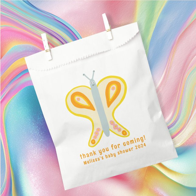 Cute Butterfly Thank You CUSTOM Baby Shower Favour Bags (Cute Butterfly Thank You CUSTOM Baby Shower Favor Bag
)
