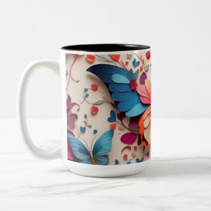 Cute Butterfly Two-Tone Coffee Mug