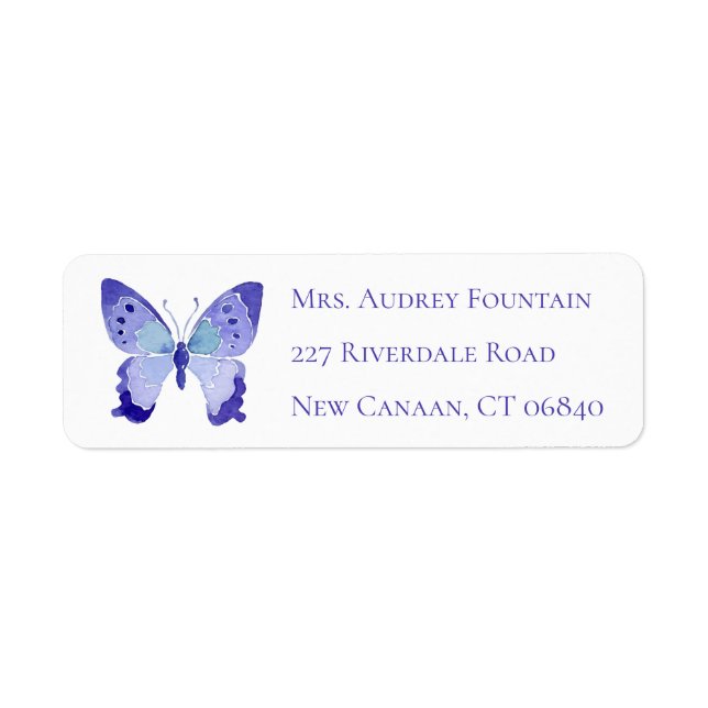 Cute Butterfly Watercolor Blue Purple Butterflies (Front)