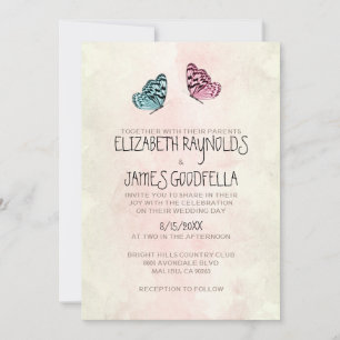 Cute Butterfly Wedding Invitations
