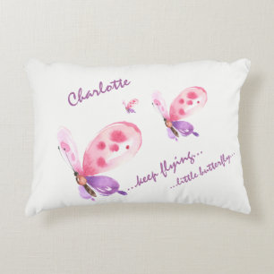 Cute Butterfly with Child's Name Decorative Cushion