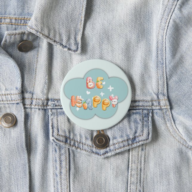 Cute Button | Be Happy (In Situ)
