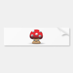 Cute Button Mushroom Bumper Sticker