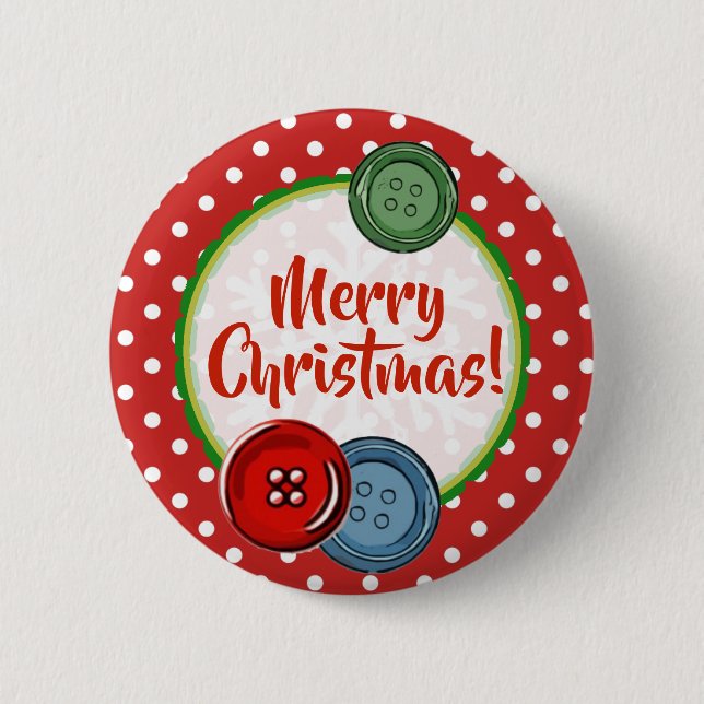 Cute Buttons Merry Christmas (Front)