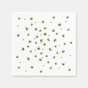 Cute Buzzing Bees Beneficial Garden Insects Napkin