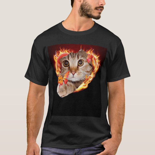 Cute ca for cats  house tiger cats T-Shirt (Front)