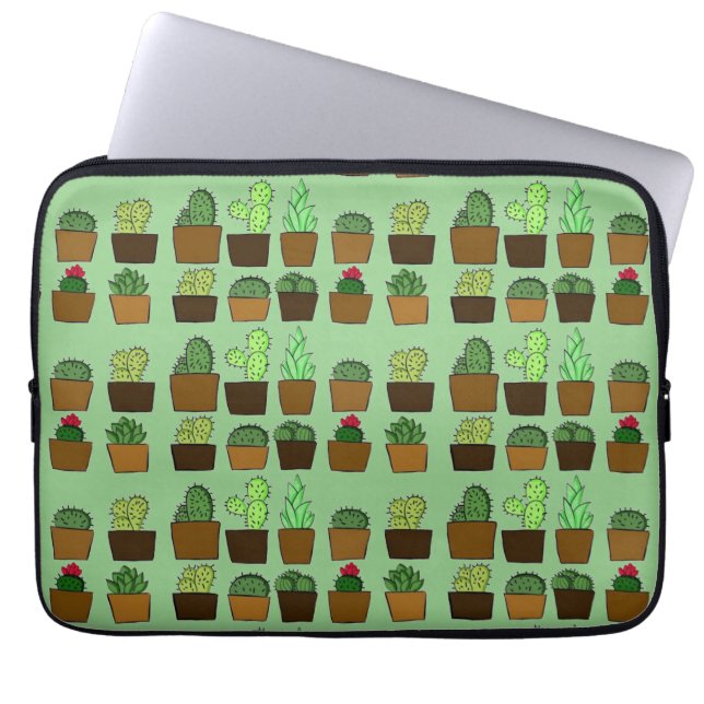 Cute Cacti 13" Laptop Case (Front)