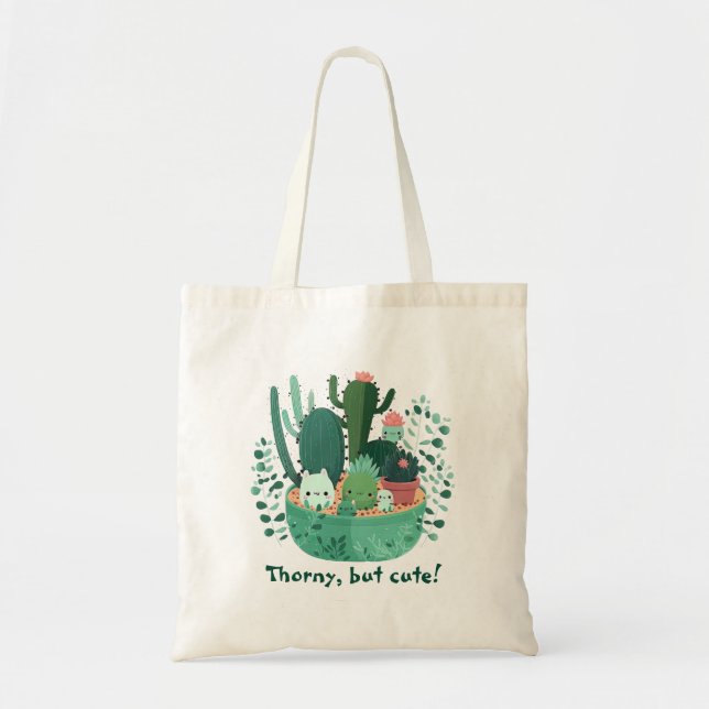 Cute cacti and succulents  tote bag (Front)
