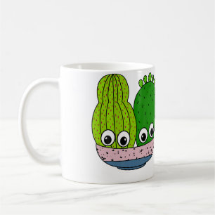 Cute Cacti Arrangement In Pottery Bowl Coffee Mug