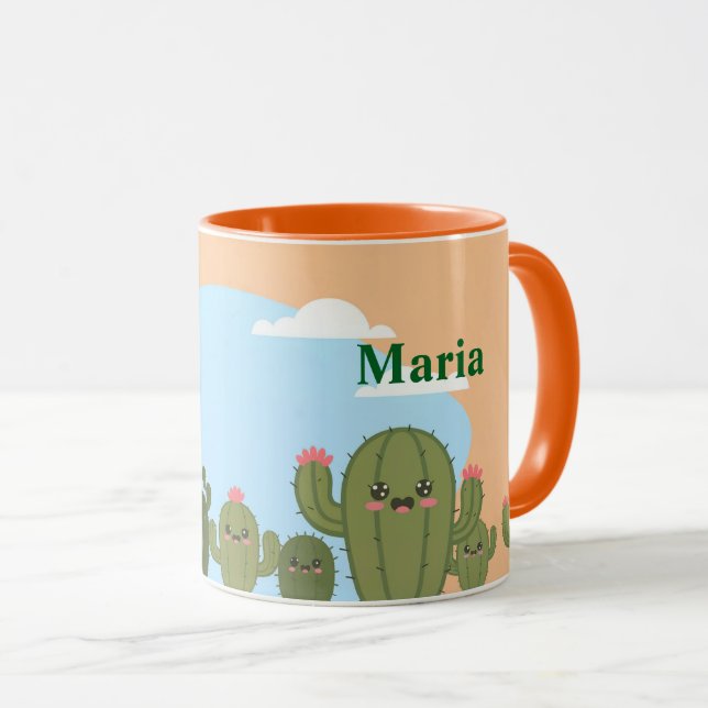  Cute Cacti Blue Sky Mug (Front Right)