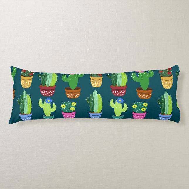 Cute Cacti Cactus Pattern Body Cushion (Front)