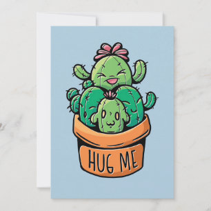 Cute Cacti Hug Me Save The Date