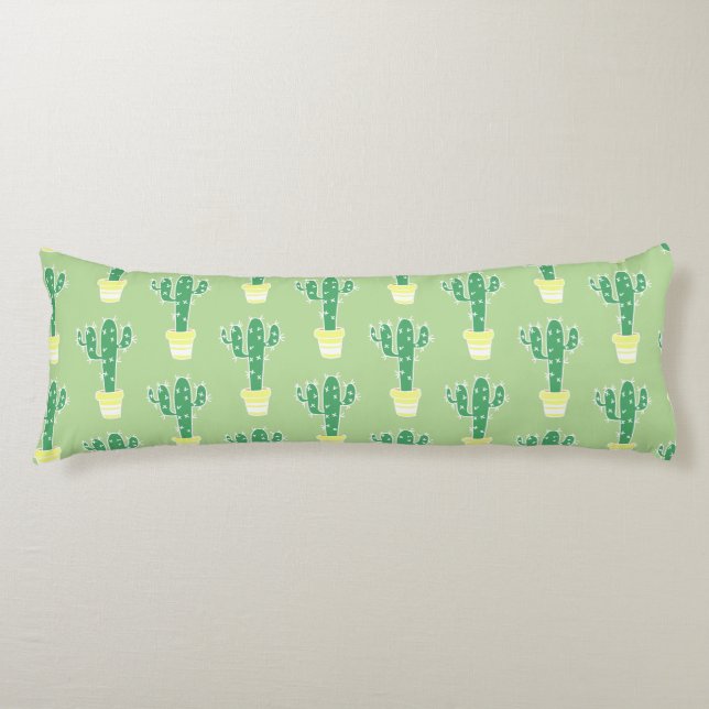 Cute Cacti Potted Cactus Pattern Body Cushion (Front)