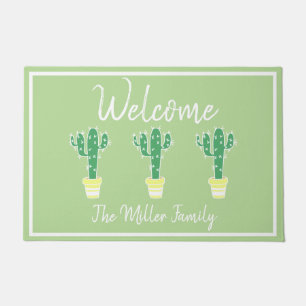 Cute Cacti Potted Cactus - Personalised Doormat