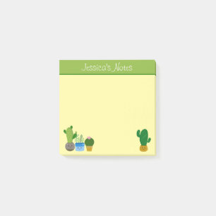 Cute Cacti Succulents Plants Lovers Personalised Post-it Notes