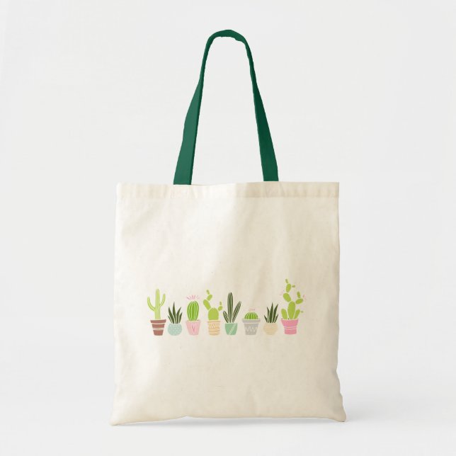 Cute Cacti & Succulents Tote Bag (Front)