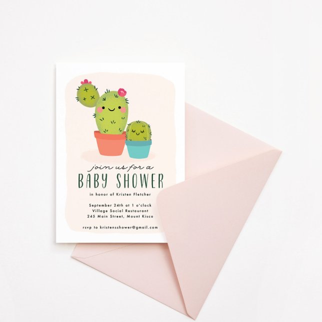 Cute Cactus Baby Shower Invitation (Creator Uploaded)