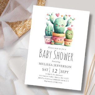 Cute Cactus Baby Shower  Invitation