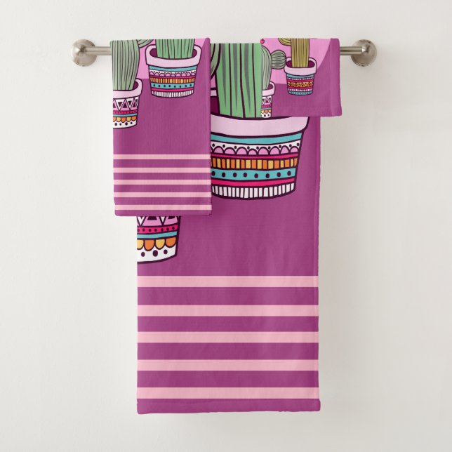 cute Cactus Bath Towel Set (Insitu)