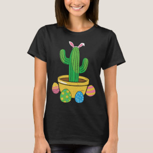 Cute Cactus Bunny Hunt Egg Happy Easter Day Men Wo T-Shirt