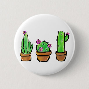 Cute Cactus cacti succulents  6 Cm Round Badge