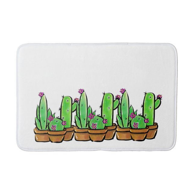 Cute Cactus cacti succulents  Bath Mat (Front)