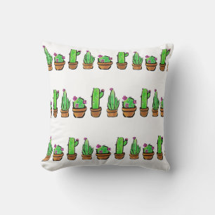 Cute Cactus cacti succulents flowers botanical Cushion