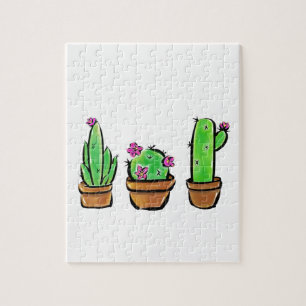 Cute Cactus cacti succulents  Jigsaw Puzzle