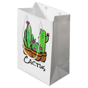 Cute Cactus cacti succulents  Medium Gift Bag