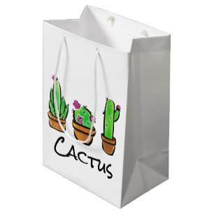 Cute Cactus cacti succulents  Medium Gift Bag