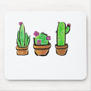 Cute Cactus cacti succulents Mouse Mat