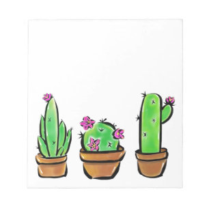 Cute Cactus cacti succulents  Notepad