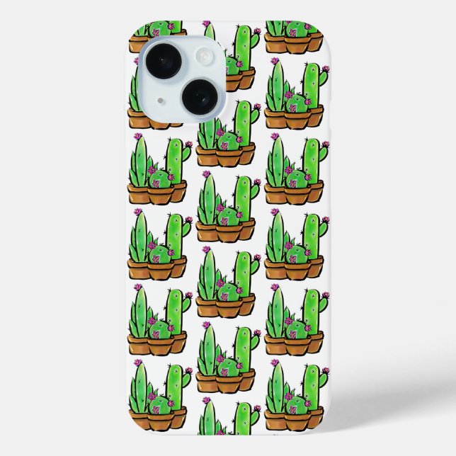 Cute Cactus cacti succulents pattern  Case-Mate iPhone Case (Back)