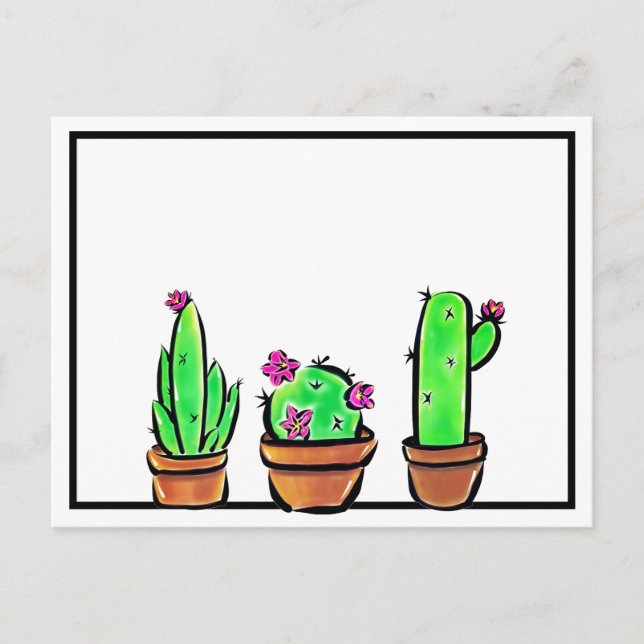 Cute Cactus cacti succulents  Postcard (Front)