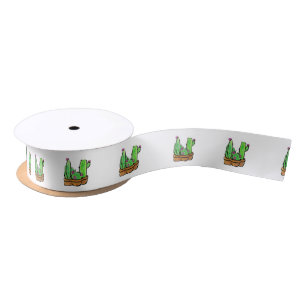 Cute Cactus cacti succulents Satin Ribbon