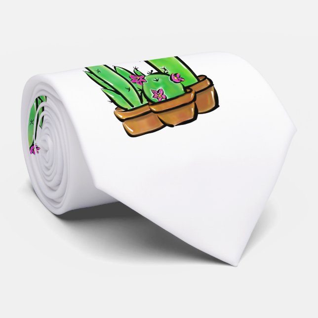 Cute Cactus cacti succulents  Tie (Rolled)