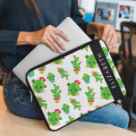 Cute Cactus, Cactus Pattern, Succulent, Your Name Laptop Sleeve<br><div class="desc">Cute,  fun and adorable pattern with green cactuses. Modern and trendy gift,  perfect for the cactus lover in your life. Personalise by adding your name,  nickname,  monogram or initials.</div>